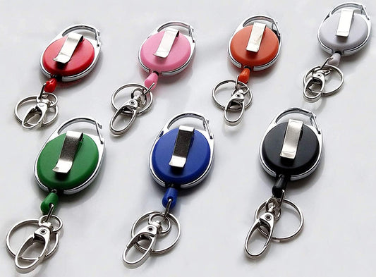 7 Pack Telescopic Keychain ID Lanyard Holder for Keys and ID Cards.