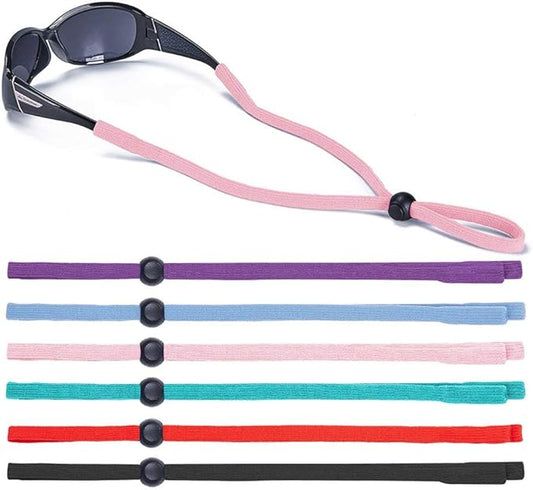 Adjustable Lightweight 6-Pack Eyewear Retainers Sports Sunglass Straps Holder.