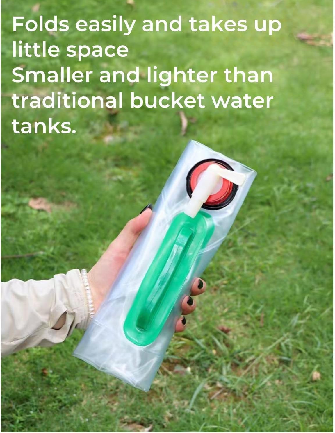 2 Pack Foldable Water Kettle with Tap Portable Food Grade BPA Free for Camping Hiking Emergency Use.