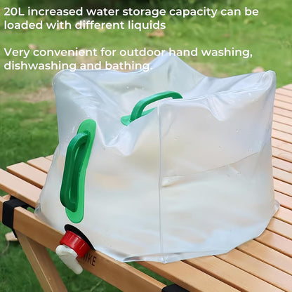 2 Pack Foldable Water Kettle with Tap Portable Food Grade BPA Free for Camping Hiking Emergency Use.