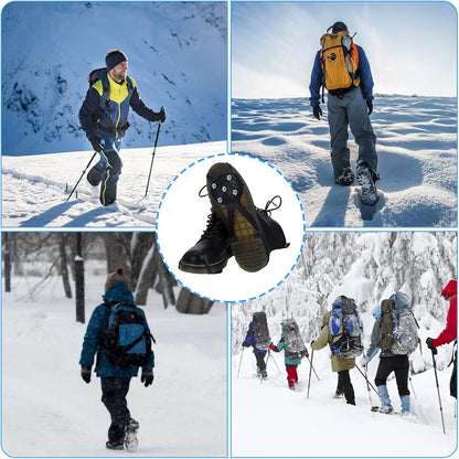 Anti-Slip Spikes Crampons with 5 Steel Teeth 2 Pairs for Traction on Ice and Snow