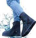 Waterproof Reusable Anti-Slip Over Shoes Boot Covers Size 40-42 Black 1 Pair.
