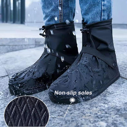 Waterproof Reusable Anti-Slip Over Shoes Boot Covers Size 40-42 Black 1 Pair.