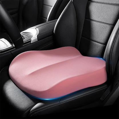 Memory Foam Car Seat Cushion 42x42x10cm Pink - Comfortable Support for Auto Seats.