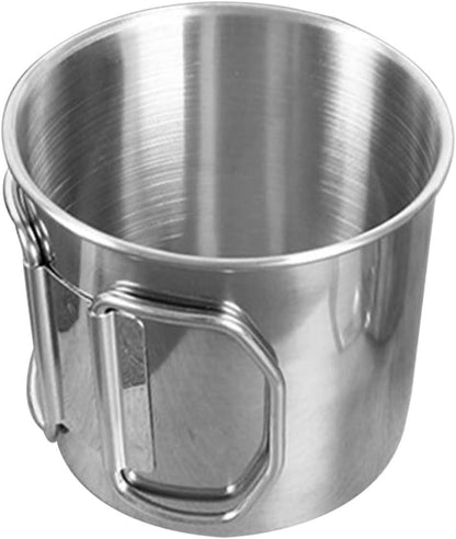 3-Piece Stainless Steel Cup Set Portable Stackable Metal Drinking Cups for Camping Hiking Picnic Outdoor Use Water Juice