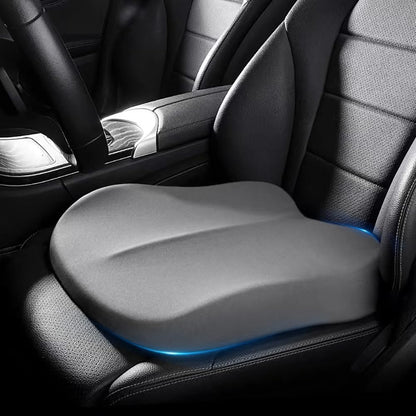 Memory Foam Car Seat Cushion 42x42x10cm Grey - Comfortable Support for Car Seats.