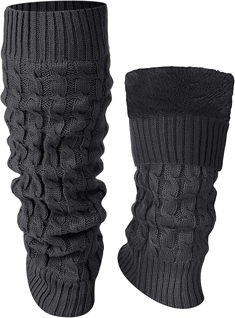 Women's Leg Warmers Warm Dark Grey 2 Pairs.