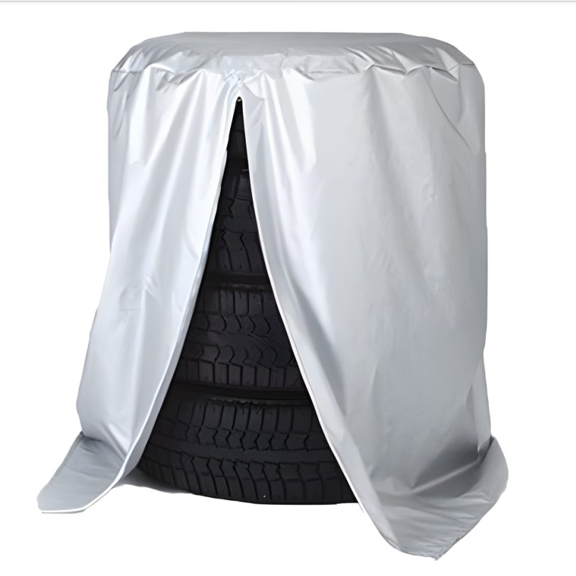 4-Piece Silver Waterproof Winter/Summer Car Tyre Covers - 73cm x 110cm.