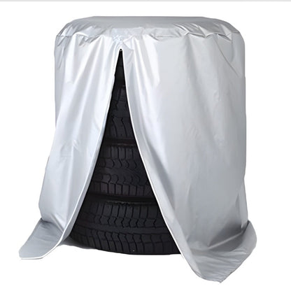 4-Piece Silver Waterproof Winter/Summer Car Tyre Covers - 73cm x 110cm.