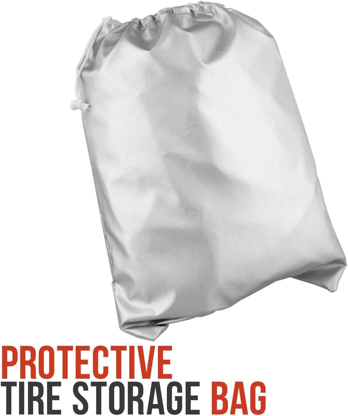 4-Piece Silver Waterproof Winter/Summer Car Tyre Covers - 73cm x 110cm.