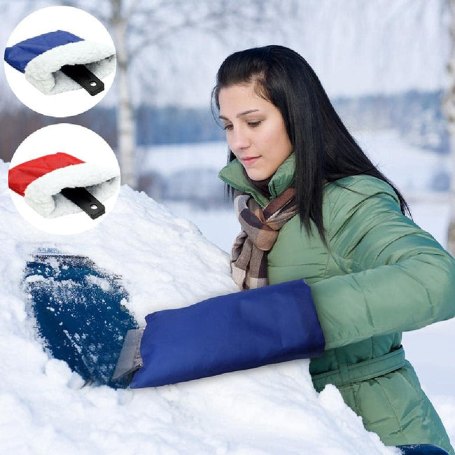 2 in 1 Car Ice Scraper and Window Cleaner Set Red and Blue 2 Pieces. Hover Image