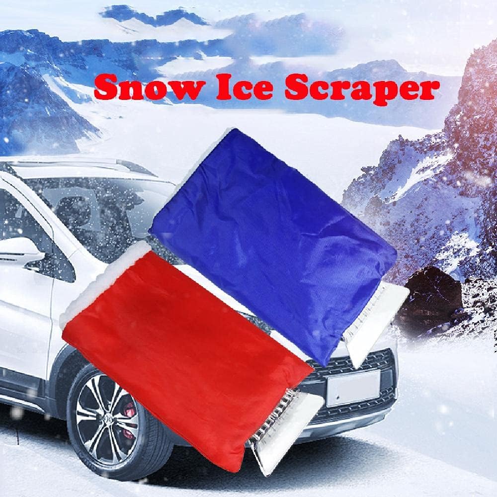 2 in 1 Car Ice Scraper and Window Cleaner Set Red and Blue 2 Pieces.