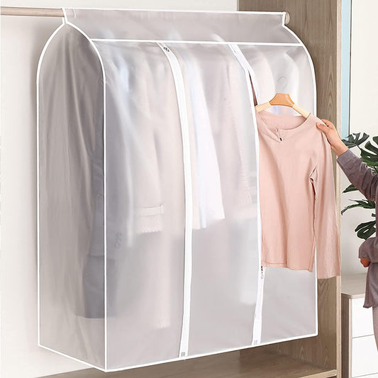 Waterproof Dustproof Clothes Storage Box Transparent White Large Capacity 39.3 x 19.7 x 47.2 Inch Clothing Organizer Container.
