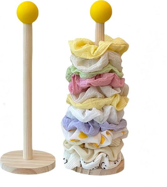 2 Pack Wooden Hairband Set - Hair Clip Holder Bracelet Hanger - Hair Accessories Storage Display for Girls Women Teens.