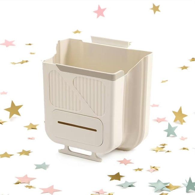 Wall-Mounted Foldable Kitchen Cabinet Door Bin 22x20x12cm 3-in-1 Space-Saving Grey Main Image