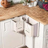 Wall-Mounted Foldable Kitchen Cabinet Door Bin 22x20x12cm 3-in-1 Space-Saving Grey.