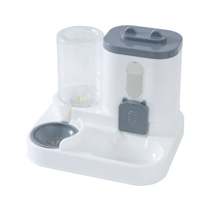 Automatic Pet Feeder 2-in-1 Bowl for Cats and Small Dogs Grey 1 Piece