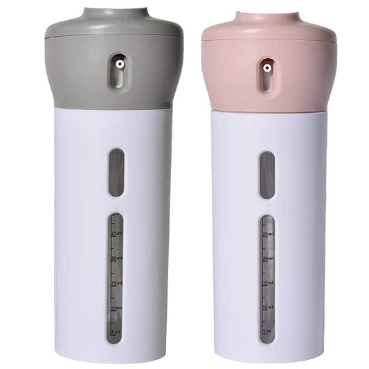 2 Pack 4-in-1 Travel Size Refillable Bottles for Shampoo & Lotion Leakproof Compact Toiletry Containers for Hand Luggage.