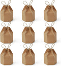 9 Pack Kraft Paper Gift Boxes with Jute String for Treats Party Wedding Favors