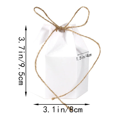 9 Pack Kraft Paper Gift Boxes with Jute String for Treats Party Wedding Favors