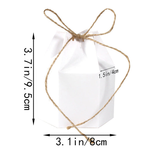 9 Pack Kraft Paper Gift Boxes with Jute String for Treats Party Wedding Favors