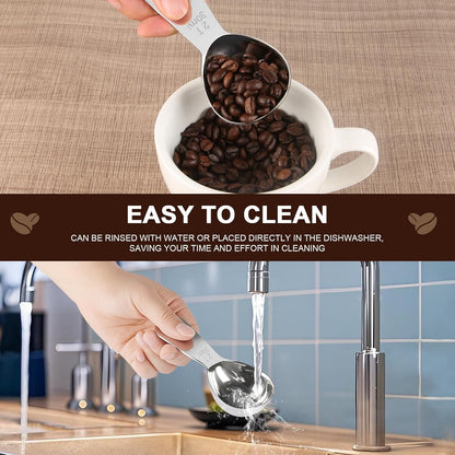 15ml & 30ml Stainless Steel Coffee Measuring Spoons Set - Heavy Duty Long Handle for Coffee Machines - Multifunctional Coffee Scoops Pack of 2