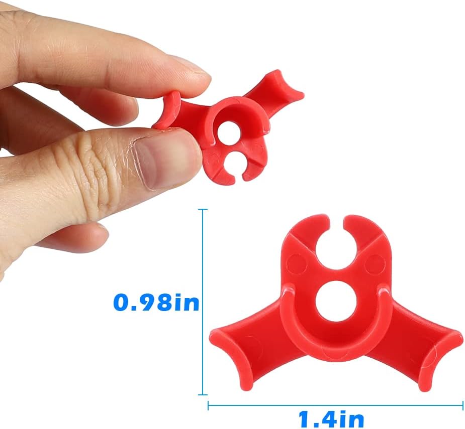 40 Pcs 90 Degree Plant Trainers Reusable Support Clips for Tomatoes Fruit Trees Greenhouse Use Red