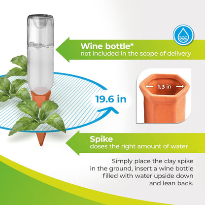 4-Pack Self-Watering Terracotta Plant Watering Stakes Automatic Drip Irrigation System for Indoor Outdoor Plants Vacation Plant Care