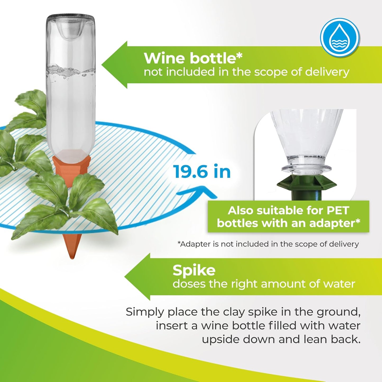 4-Pack Self-Watering Terracotta Plant Watering Stakes Automatic Drip Irrigation System for Indoor Outdoor Plants Vacation Plant Care