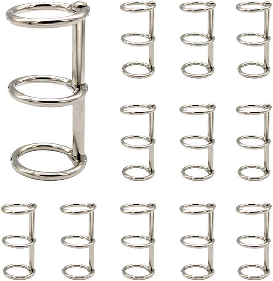 15mm Silver Metal Binder Rings 12 Pack Loose Leaf Hinged Rings for Scrapbooking Planner Crafting