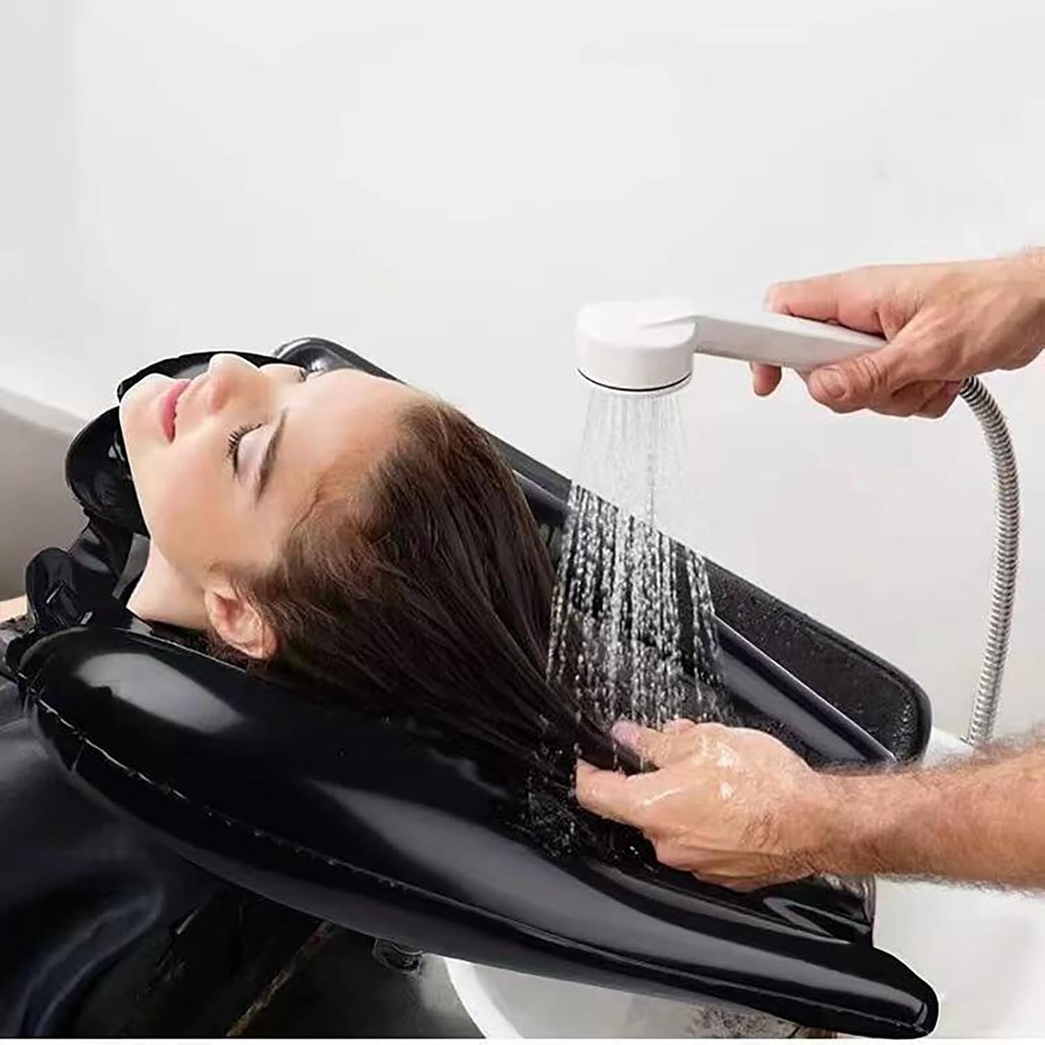Portable Shampoo Basin - Comfortable Hair Care Without Bending - Ideal for Limited Mobility - Black - Set of 1.
