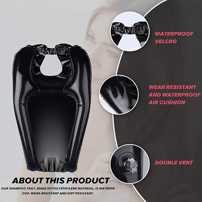 Portable Shampoo Basin - Comfortable Hair Care Without Bending - Ideal for Limited Mobility - Black - Set of 1.