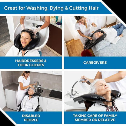 Portable Shampoo Basin - Comfortable Hair Care Without Bending - Ideal for Limited Mobility - Black - Set of 1.