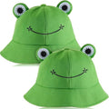 2 Pcs Kids Adults Cotton Sun Hat 55-58cm Green Fisherman Style