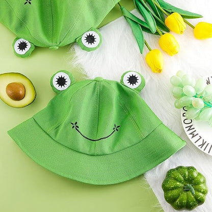 2 Pcs Kids Adults Cotton Sun Hat 55-58cm Green Fisherman Style