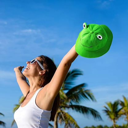 2 Pcs Kids Adults Cotton Sun Hat 55-58cm Green Fisherman Style