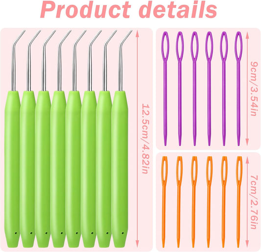 20 Piece Crochet Hook Set with Rubber Handles and Stitch Markers Ergonomic Knitting Tools for Blankets Scarves Gloves