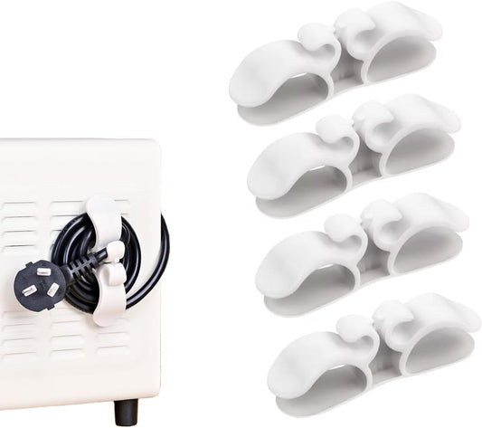 4 Pack Self-Adhesive Cable Clips - Silicone Cable Organizer for Desk & Car - Cable Holders.