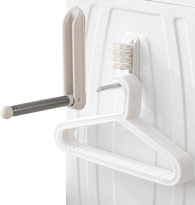 Foldable Clothes Hanger Holder Magnetic Self Adhesive Space Saving Organizer for Hangers 1 Piece. Hover Image
