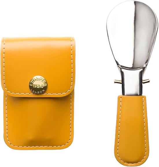 1 Piece Stainless Steel Shoe Horn Durable Extra Strong Yellow.