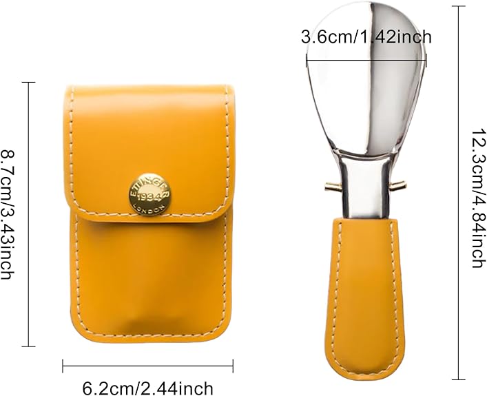 1 Piece Stainless Steel Shoe Horn Durable Extra Strong Yellow.