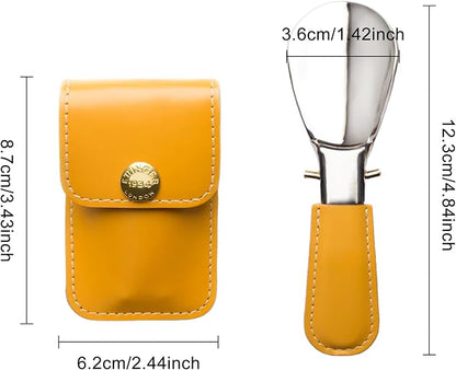 1 Piece Stainless Steel Shoe Horn Durable Extra Strong Yellow.