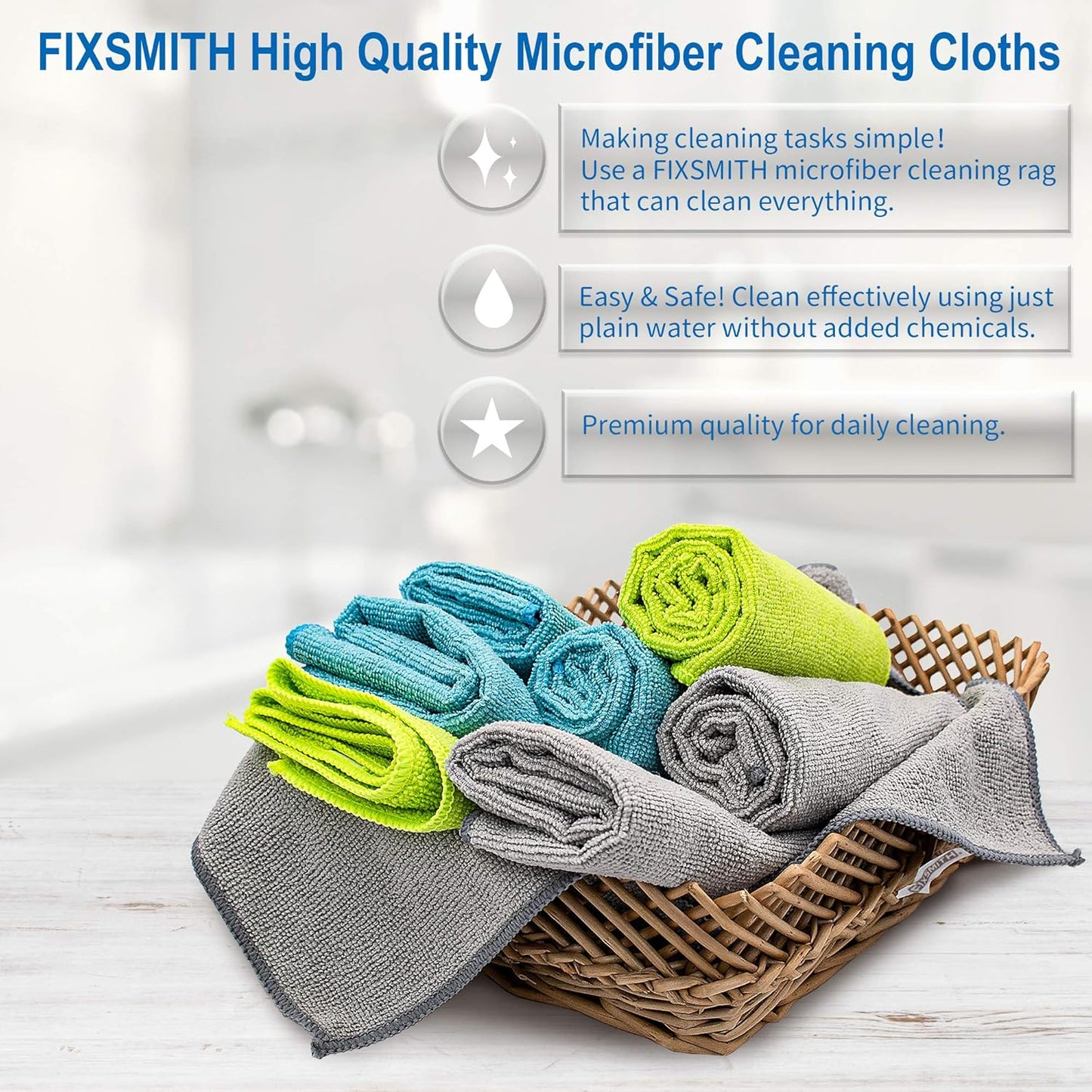 Microfiber Cleaning Cloth - Pack of 8, Size: 12 x 16 in& Microfiber Cleaning Cloth, 20 Pack Cleaning Rags, Cleaning Towels for Housekeeping.