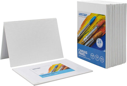 Painting Canvas Panel Boards - 5x7 Inch Art Canvas,24 Pack with 12x16 Inch Canvas Board Super Value 12 Pack,100% Cotton,Primed Canvas Panel,Acid Free,Artist Canvas Boards