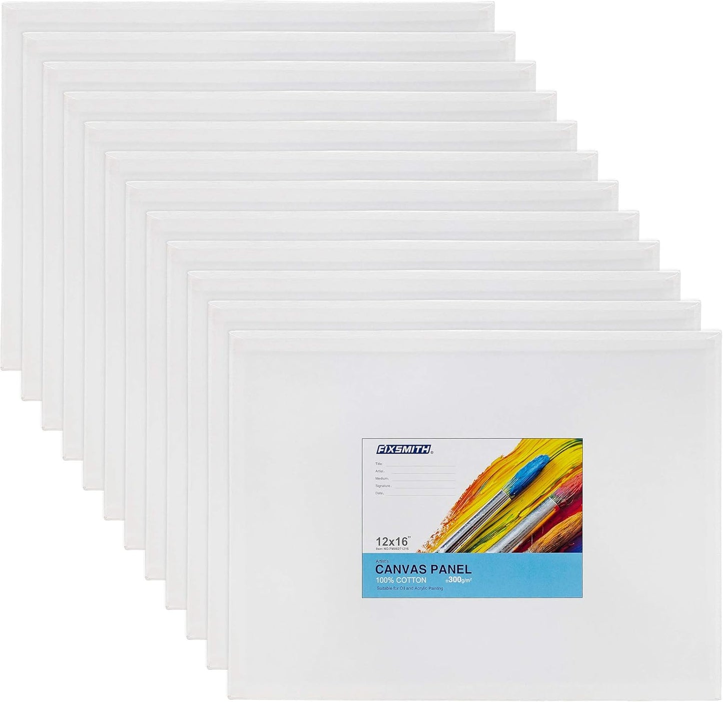 Painting Canvas Panel Boards - 5x7 Inch Art Canvas,24 Pack with 12x16 Inch Canvas Board Super Value 12 Pack,100% Cotton,Primed Canvas Panel,Acid Free,Artist Canvas Boards