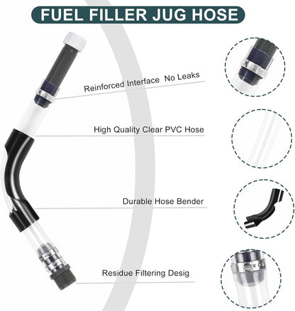 Gas Cans Racing Fuel Jug Hose Kit, fuel Can Spout for 3/5/5.5 Gallon Gas Cans, Upgraded Filter Design (3 Pack)