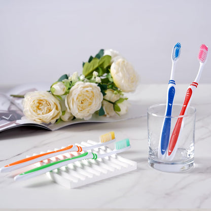 100 Pack Bulk Toothbrush Package with Covers Premium Quality Individually Wrapped Tooth Brushes, Soft Bristle Toothbrushes for Adults & kids, Hygienic Cap Donations, Travel, Hotels, Homeless