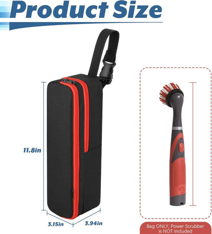Homakover Carrying Case Compatible with Rubbermaid Reveal Power Scrubber Ultimate Kit, Waterproof Storage Bag for Scrub Brush Cleaner, Adjustable Storage Holder with Pocket for Accessories