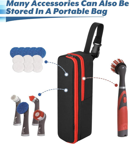 Homakover Carrying Case Compatible with Rubbermaid Reveal Power Scrubber Ultimate Kit, Waterproof Storage Bag for Scrub Brush Cleaner, Adjustable Storage Holder with Pocket for Accessories