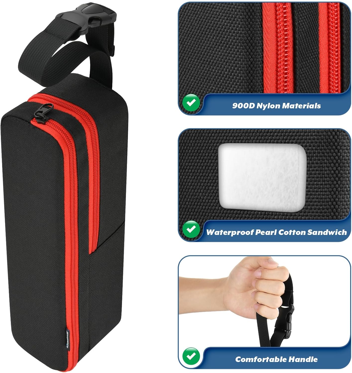 Homakover Carrying Case Compatible with Rubbermaid Reveal Power Scrubber Ultimate Kit, Waterproof Storage Bag for Scrub Brush Cleaner, Adjustable Storage Holder with Pocket for Accessories